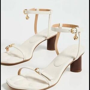 Elegant White Ankle Strap Sandals